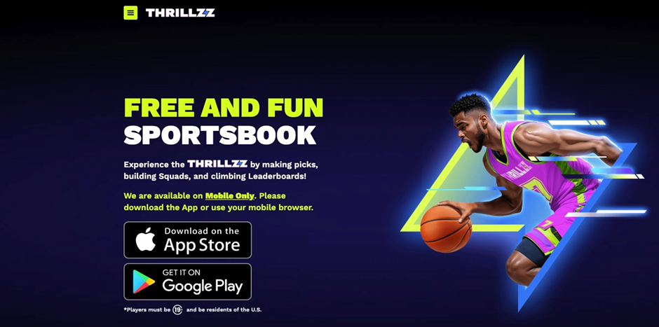 Thrillzz Sportsbook Texas homepage
